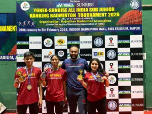 AM Badminton Academy Players Shine at All India Sub-Junior Ranking Tournament held at Jaipur from 28th January to 5th February 2026.